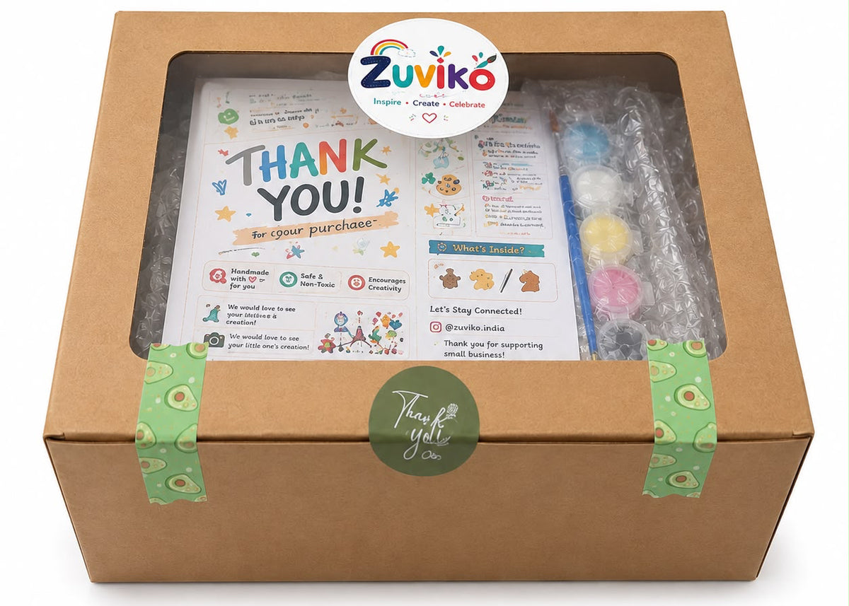 ZUVIKO DIY Paint Kit | 15 Handmade Figurines | Kids Arts & Crafts Activity Kit | Screen-Free Creative Gift