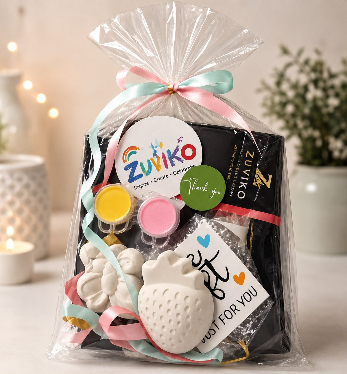 ZUVIKO DIY Paint Kit | 2 Handmade Figurines + MDF Cut | Kids Craft Kit