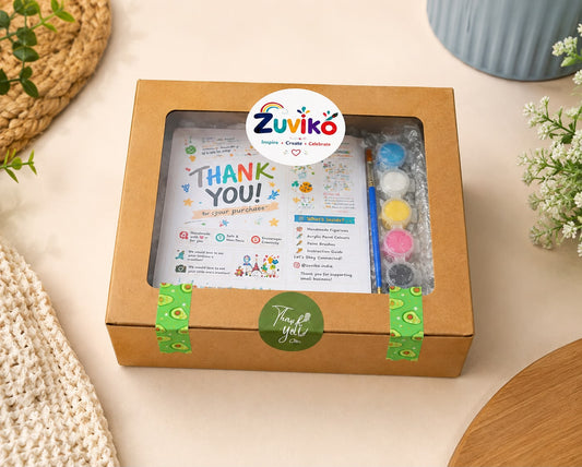 ZUVIKO DIY Paint Kit | 5 Handmade Figurines | Kids Craft Kit