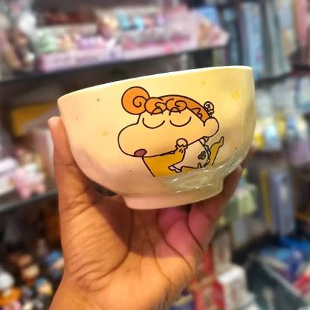 Zuviko India Cute Cartoon Shinchan Printed Ceramic Bowl | Katori for Snacks, Desserts & Breakfast | Pack of 4