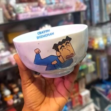 Zuviko India Cute Cartoon Shinchan Printed Ceramic Bowl | Katori for Snacks, Desserts & Breakfast | Pack of 4